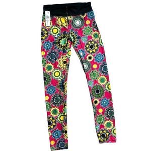 NWT Womens YPP Fashion Zip Detail Spirograph Burst Leggings - Sz XS